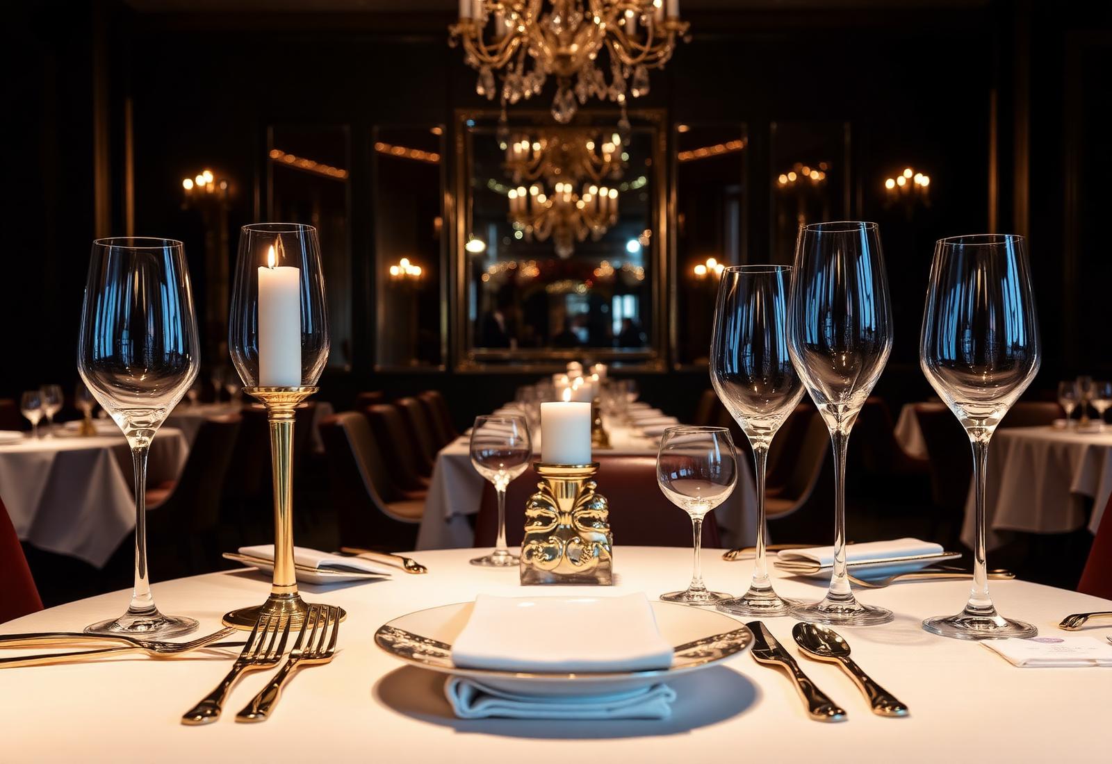 Candlelit fine dining room